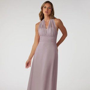 Chiffon Floor-Length Dress, dusty lavender, Azazie, A6